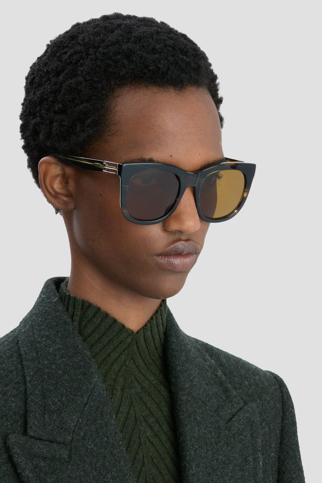 Acetate Dorian Sunglasses In Striped Khaki Horn #3