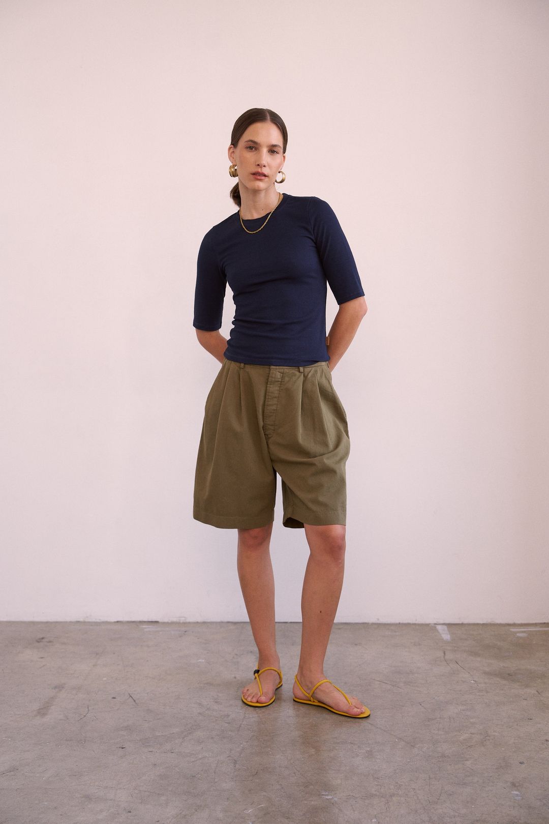 The Pleat Short in Khaki #11