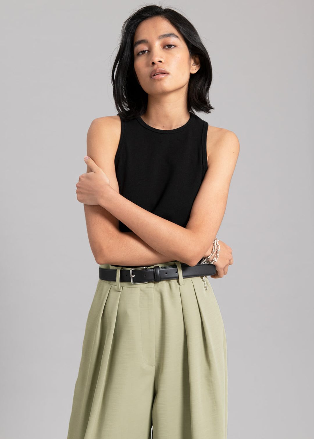 Port Pleated Pants - Sage #10