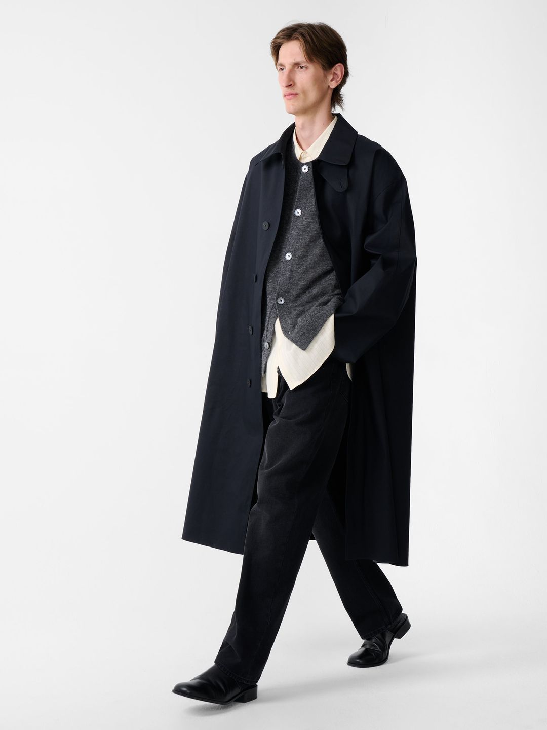 SN x Mackintosh Ettrick Mac Trench Coat in Navy #4