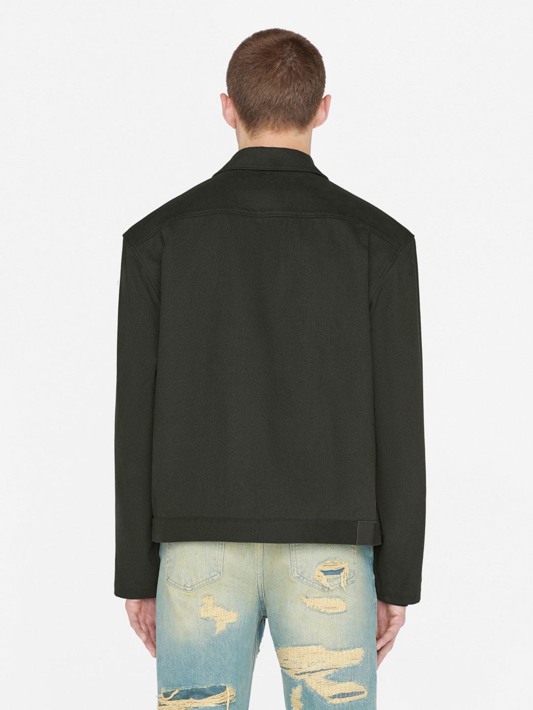 Lined Cotton Trucker Jacket -- Charcoal Grey #7