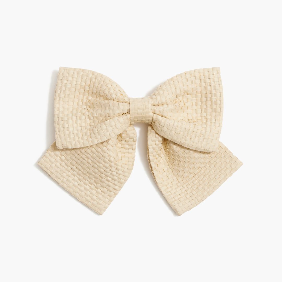woven straw bow barrette