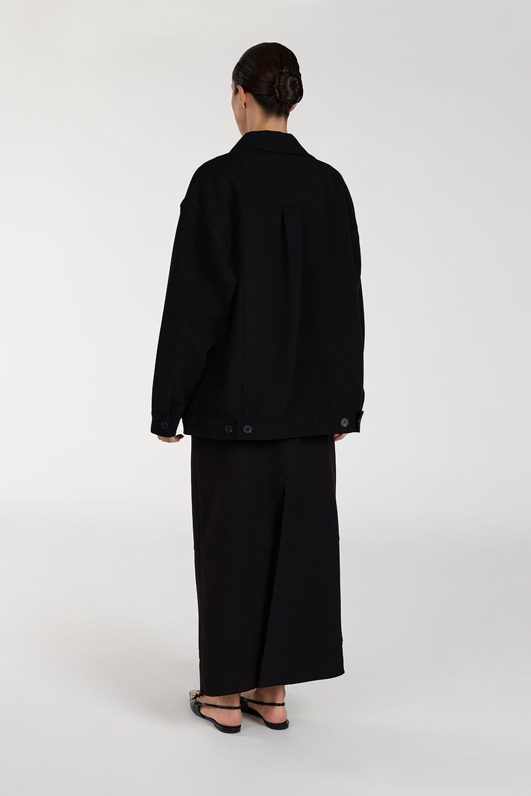 JIL BLACK TAILORED TRUCKER JACKET #4