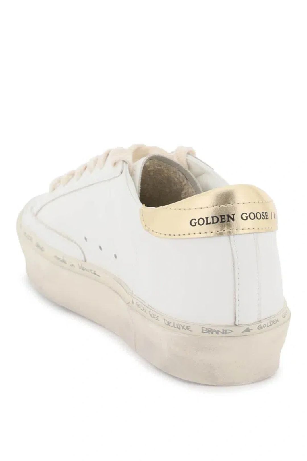 Hi Star Leather Sneaker In White/Gold/Silver #4