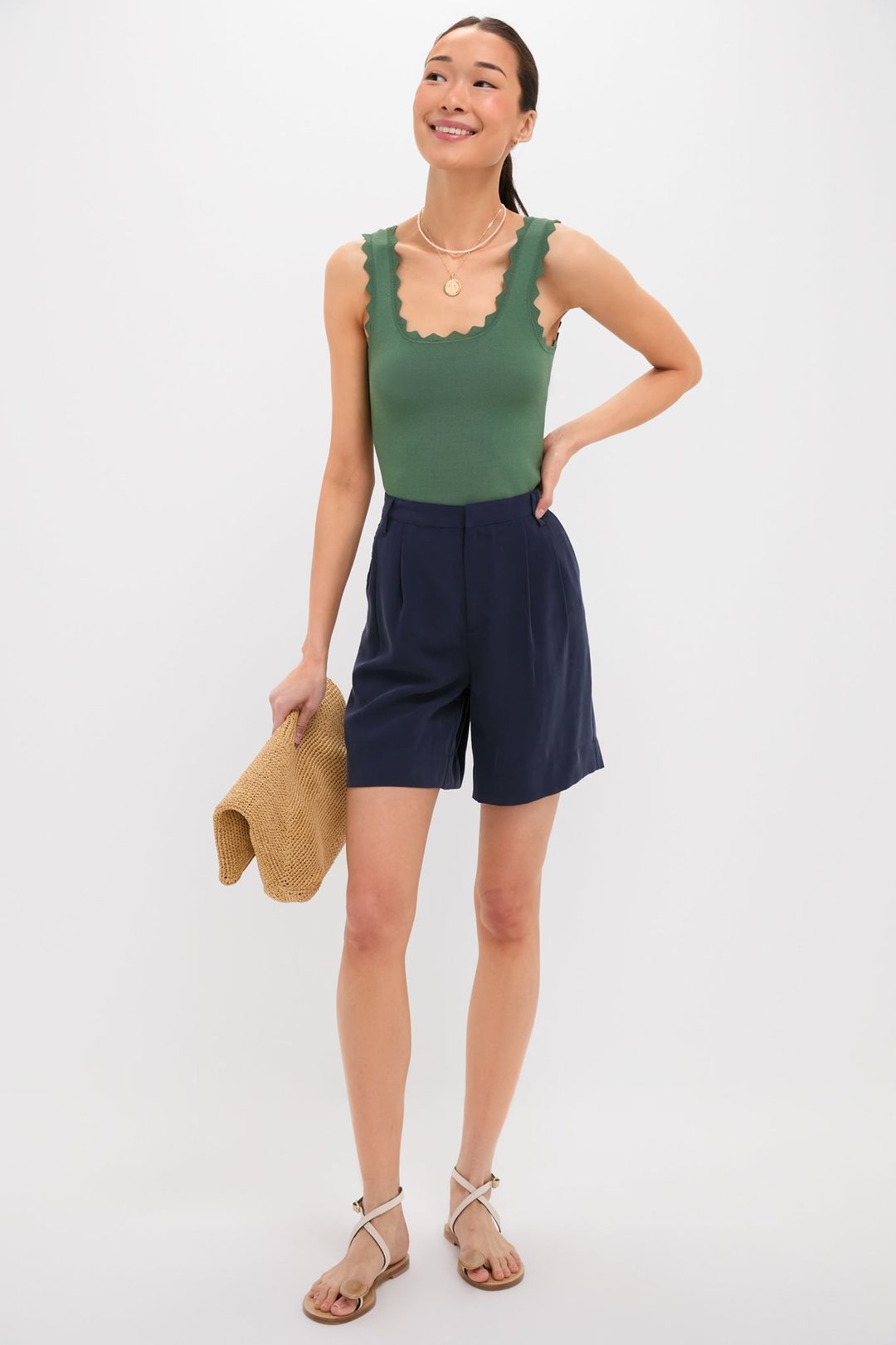 Olive Ric Rac Compression Tank #7