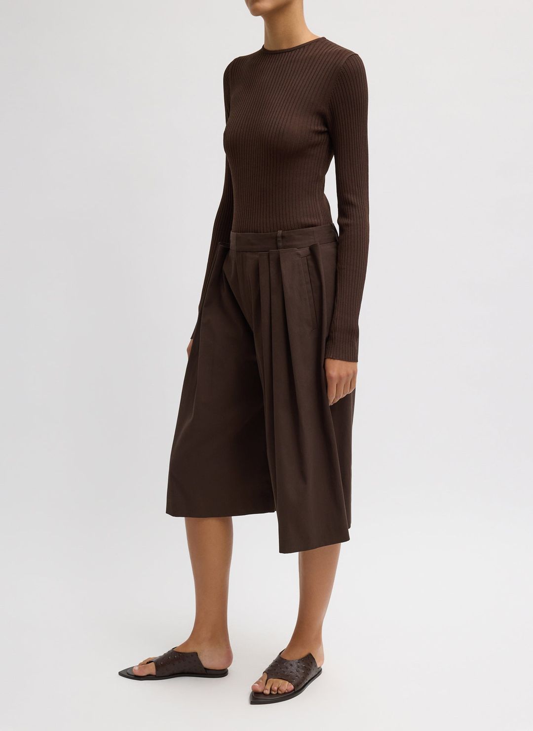 Luxe Spring Twill Tucked Pleated Wide Leg Short #2