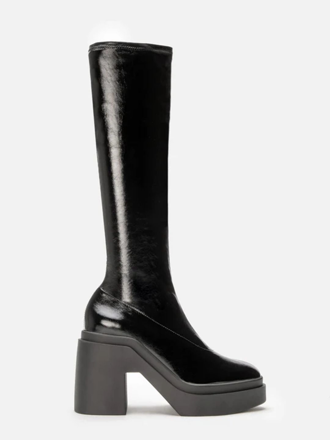 Nelly Leather Knee-High Boots in Black