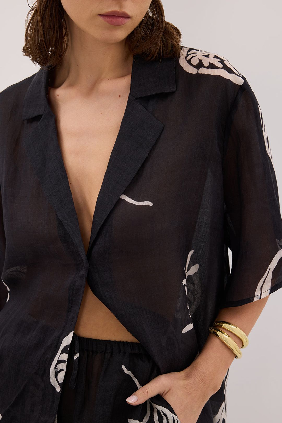 POSITANO BLACK RAMIE SHIRT #5