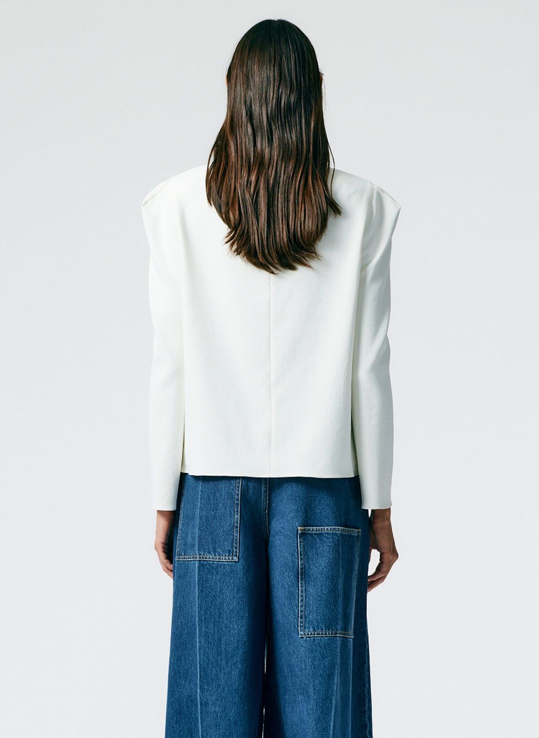 Chalky Drape Square Sleeve Long Sleeve Top #4