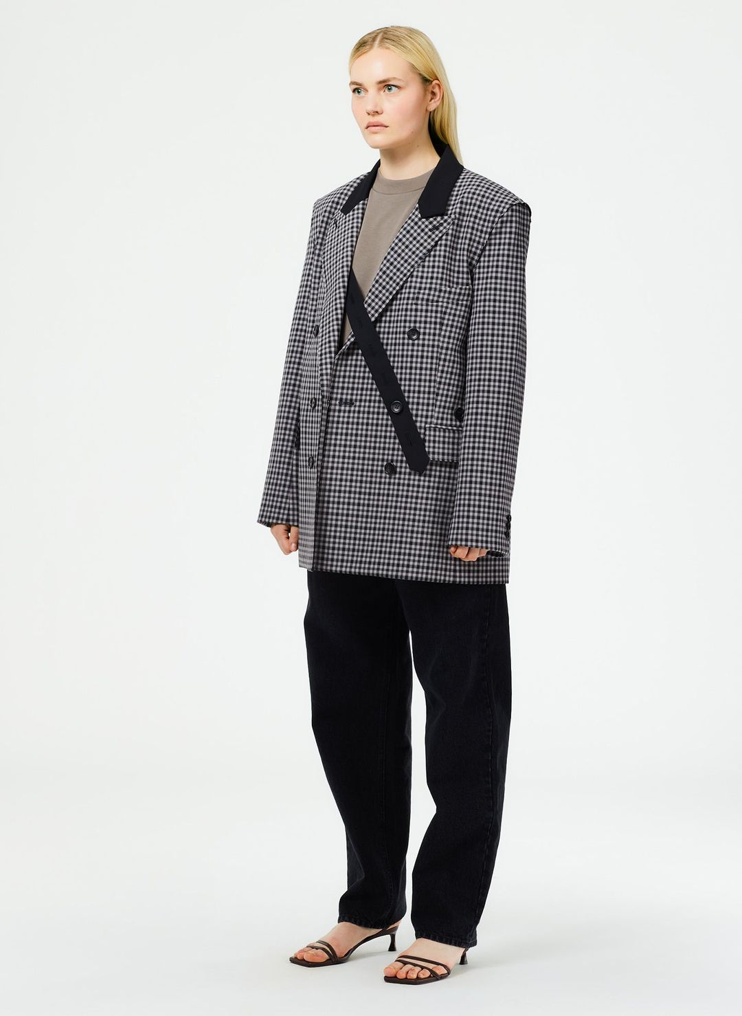 Double Faced Menswear Check Double Breasted Blazer #3