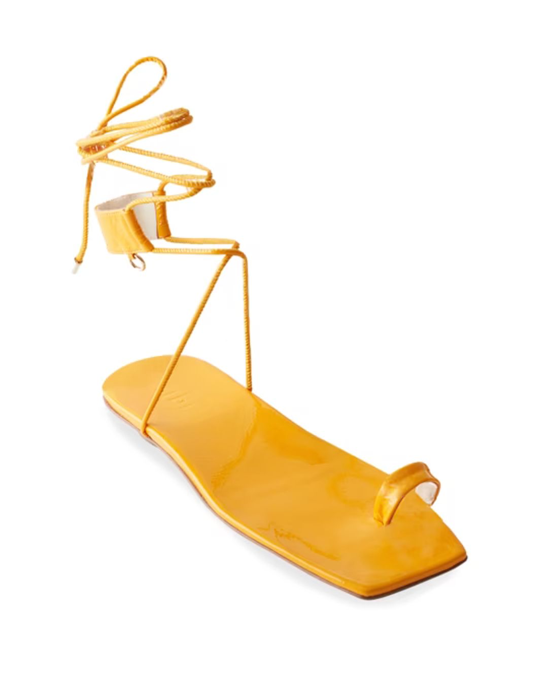 Shin Crinkle Patent Sandal - Mango