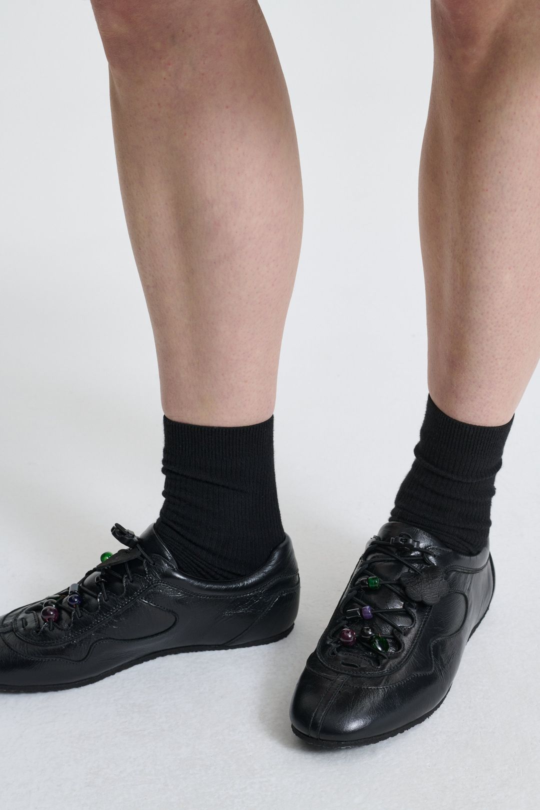 BLAISE | SNEAKER METALLIC LEATHER BLACK