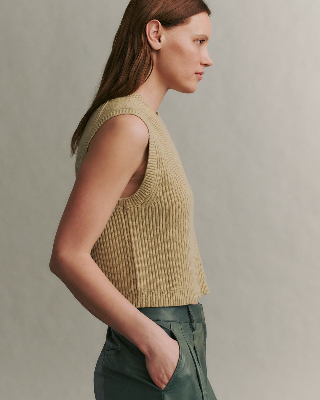 Ribbed Vest in Cashmere #4