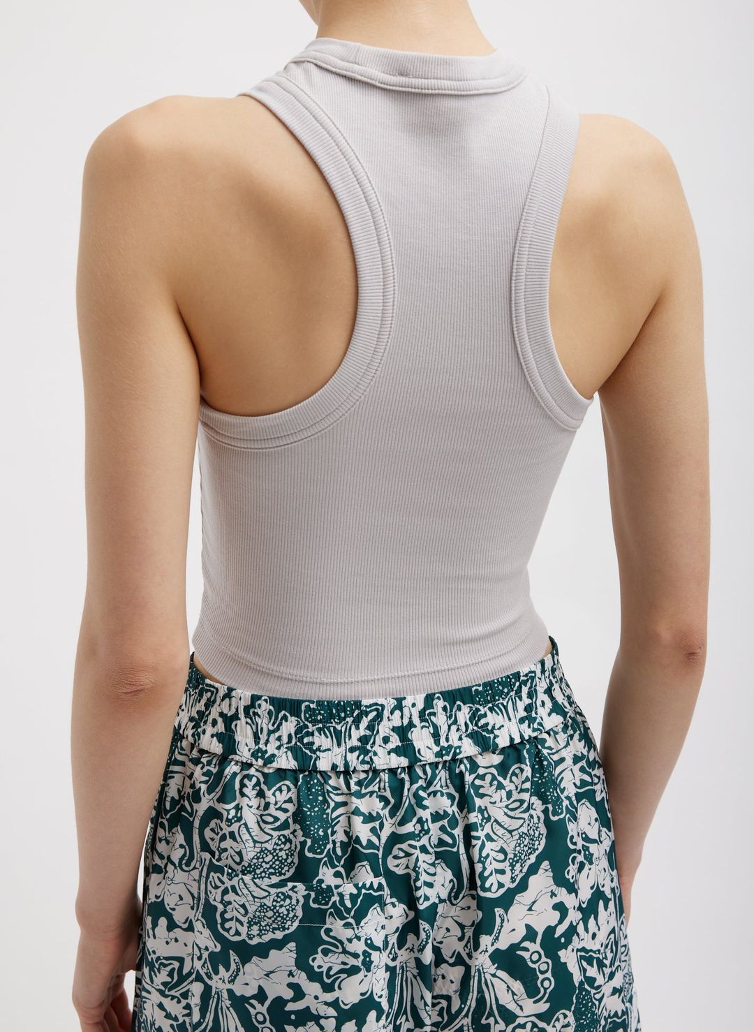 Ribbed T-Shirt Cropped Tank #2