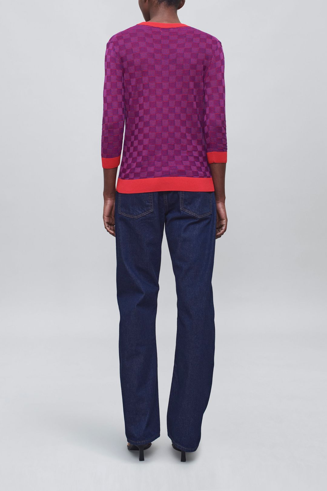 Lennon Crewneck Tee in Slinky Gingham #4