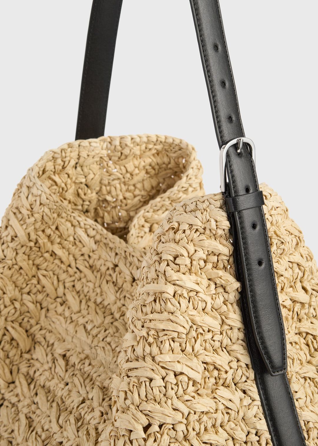 Belted paper raffia tote natural #5