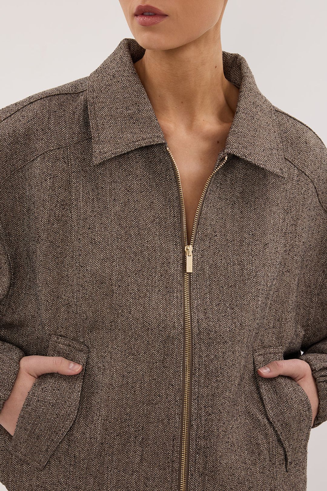 FRANKIE CHOC TWEED BOMBER JACKET #5