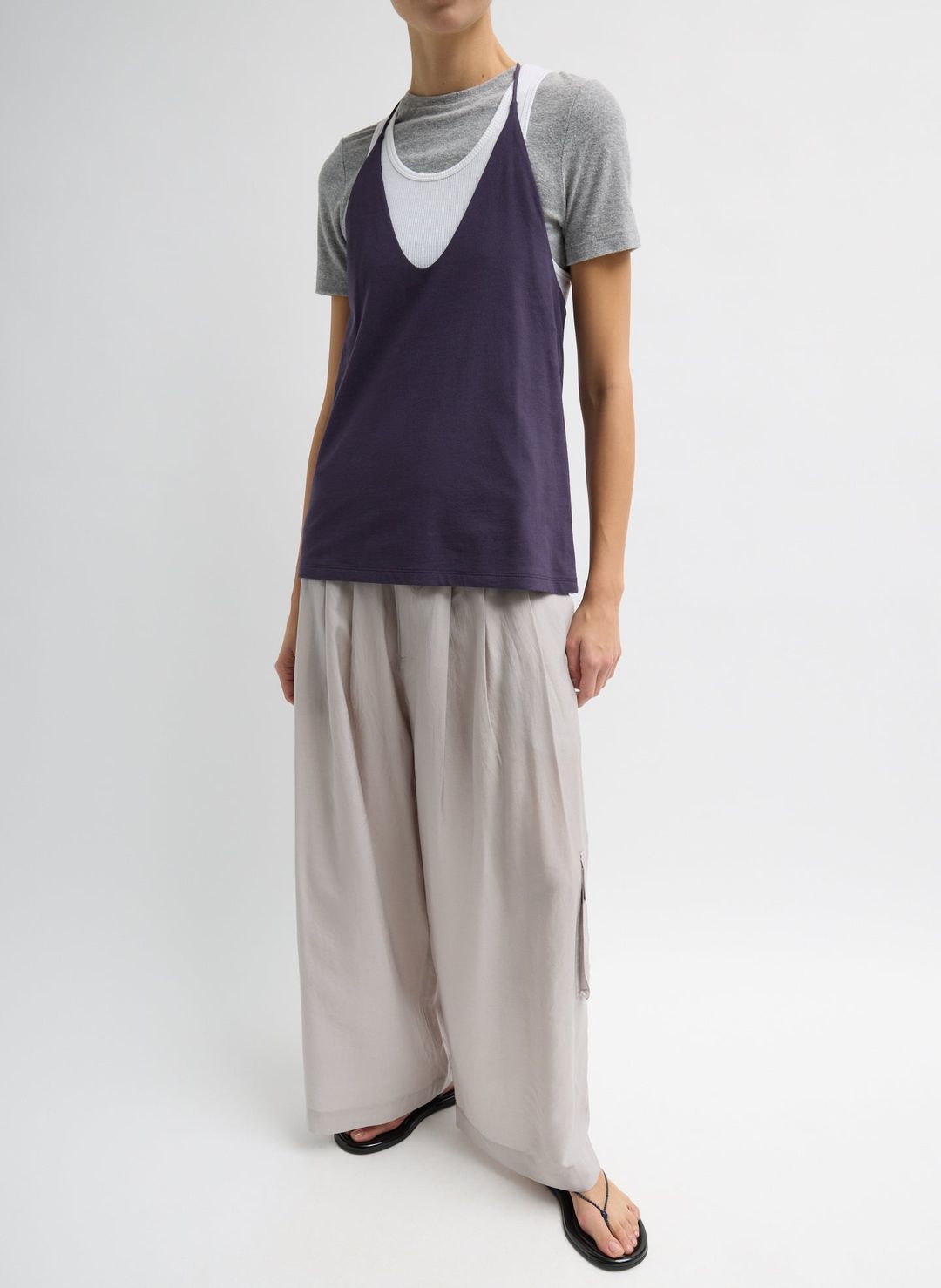 Silk Voile Cargo Triple Pleat Pant #6