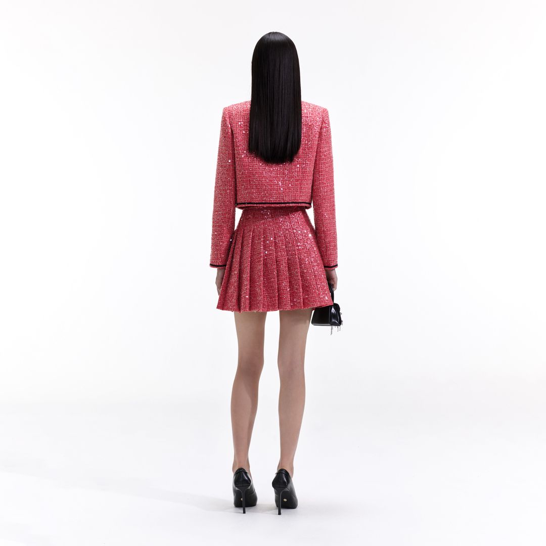 Red Boucle Mini Skirt #3