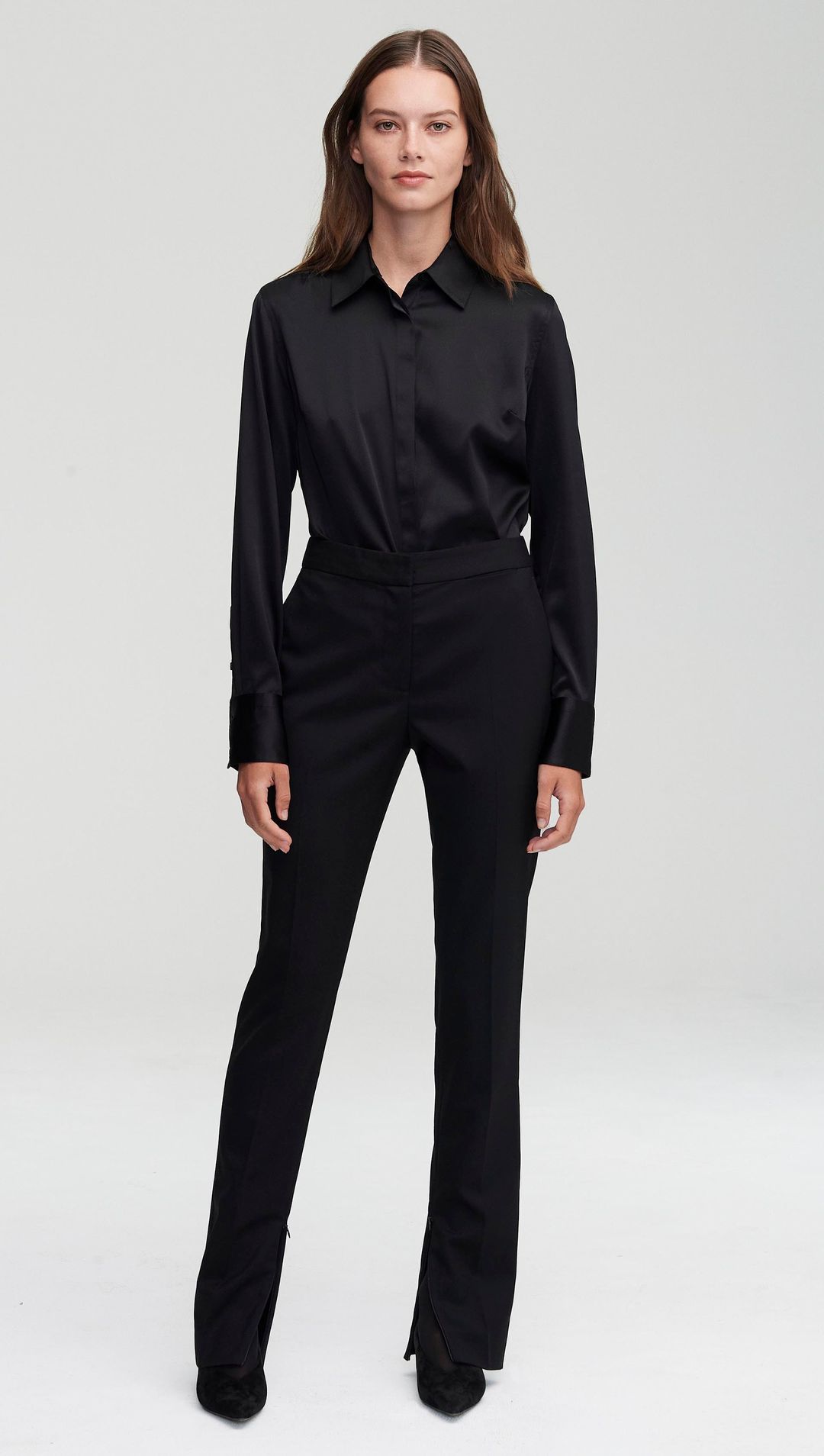 Stretch Blouse in Stretch Silk Satin | Black #4