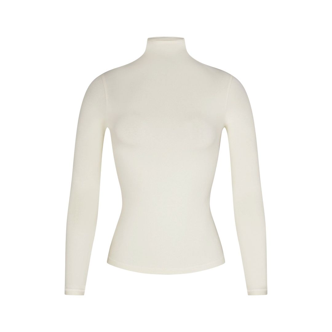 COTTON JERSEY LONG SLEEVE TURTLENECK
