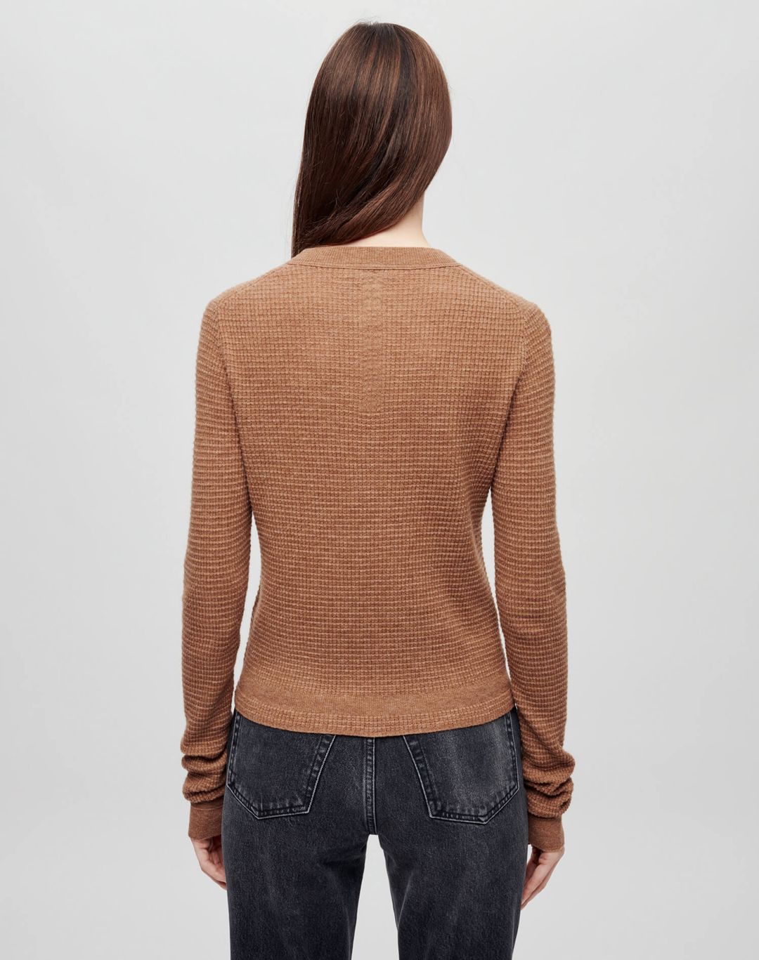 Waffle Slim Pullover - Chestnut #6