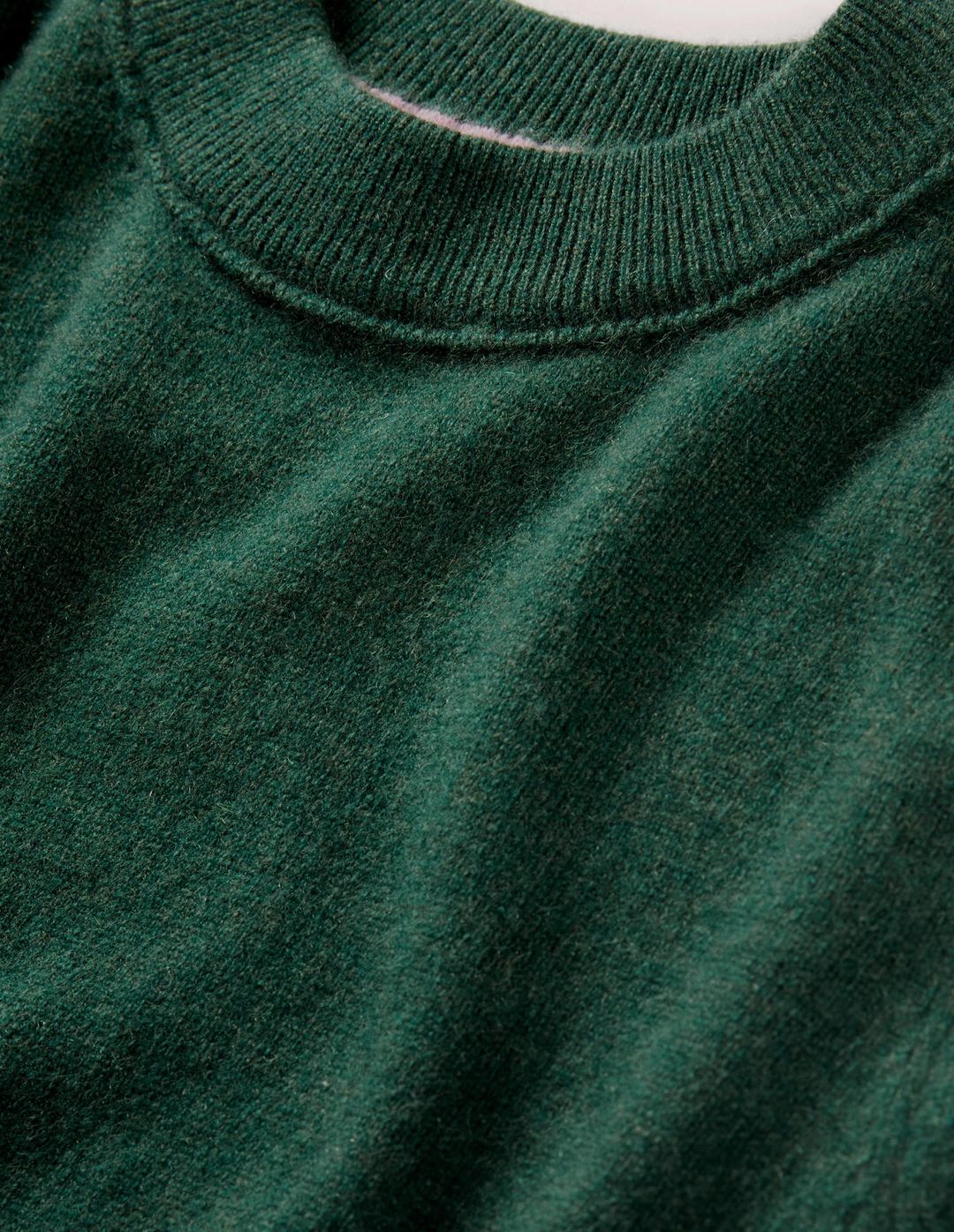 Cashmere Puff Shoulder Sweater-Hunter Green Melange #7