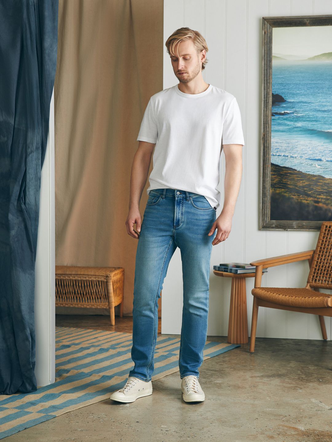 Stretch Terry Indigo 5-Pocket Pant (32" Inseam) - Eastern Shore