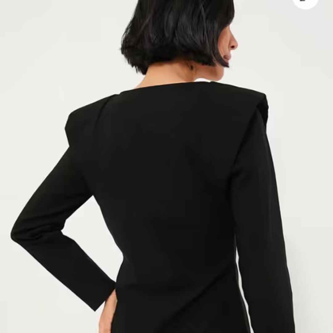 Hyacinth House Black Long Sleeve Square Neck Hepburn Blouse #2