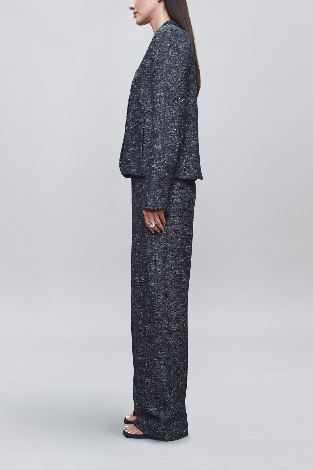 Column Leg Trouser in Pepper Tweed #3
