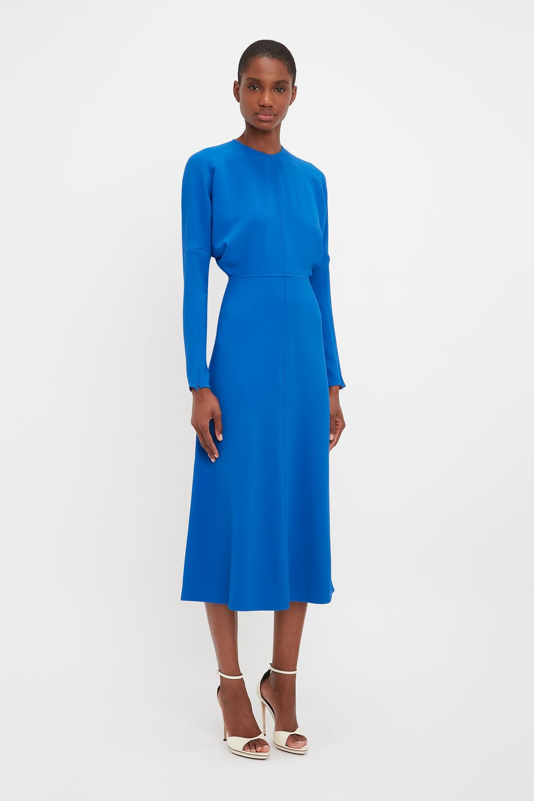 Dolman Midi Dress In Bright Blue