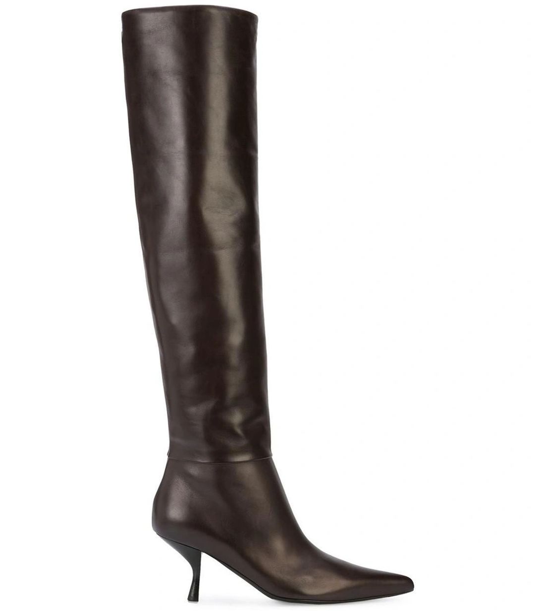 Bourgeoisie Knee-high Leather Boots In Brown