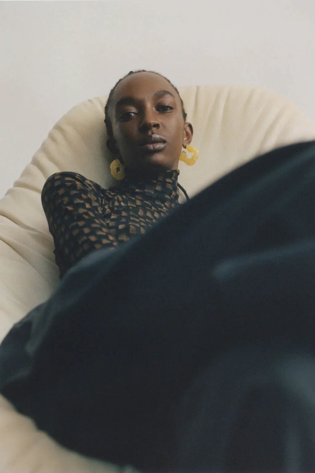 Ruffle - Tortoise Shell Bio Resin and Gold Vermeil Earrings #6