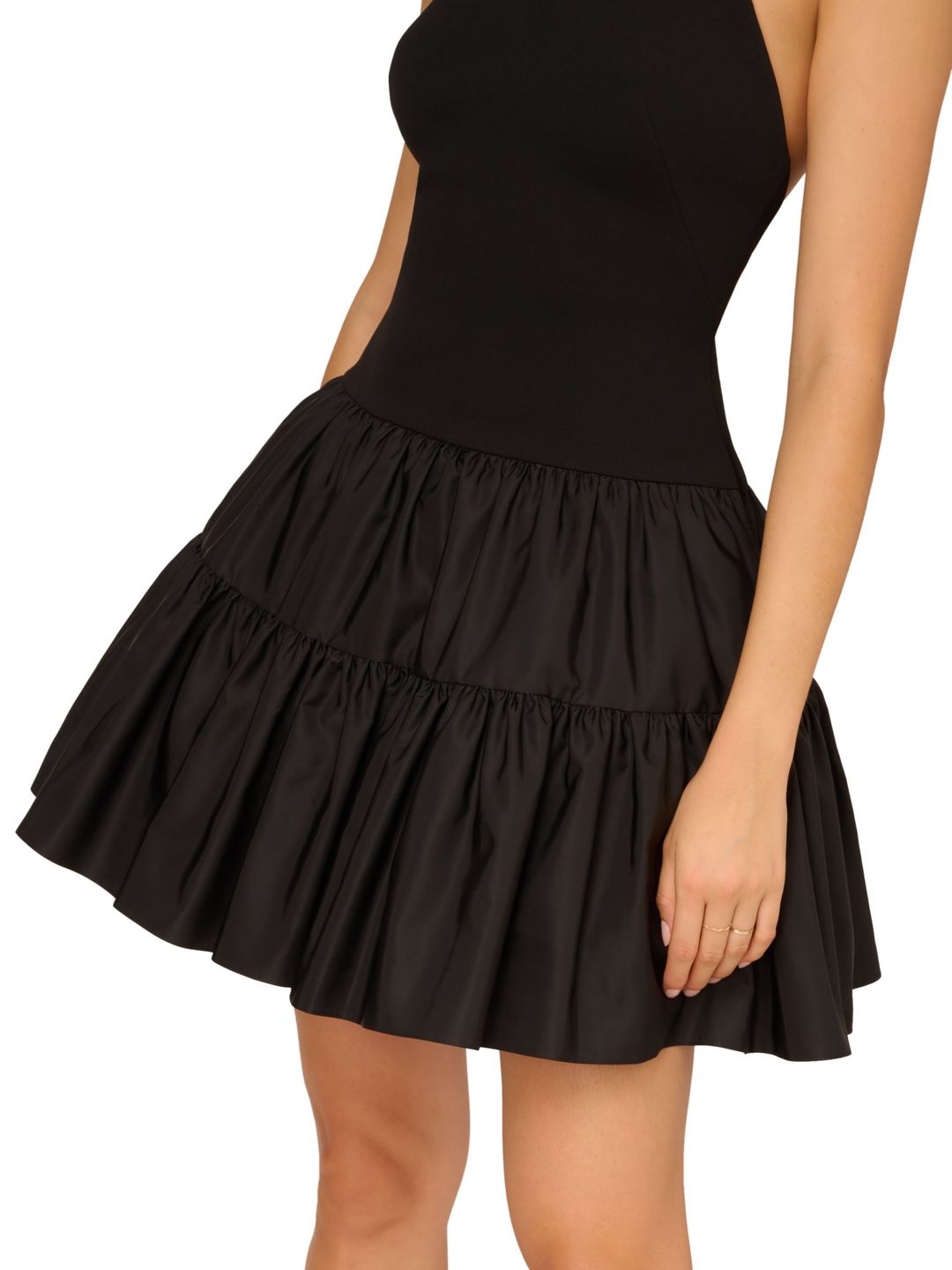 Liv Foster Liv Foster Stretch Crepe Halter Dress With Tutu Skirt In Black #7