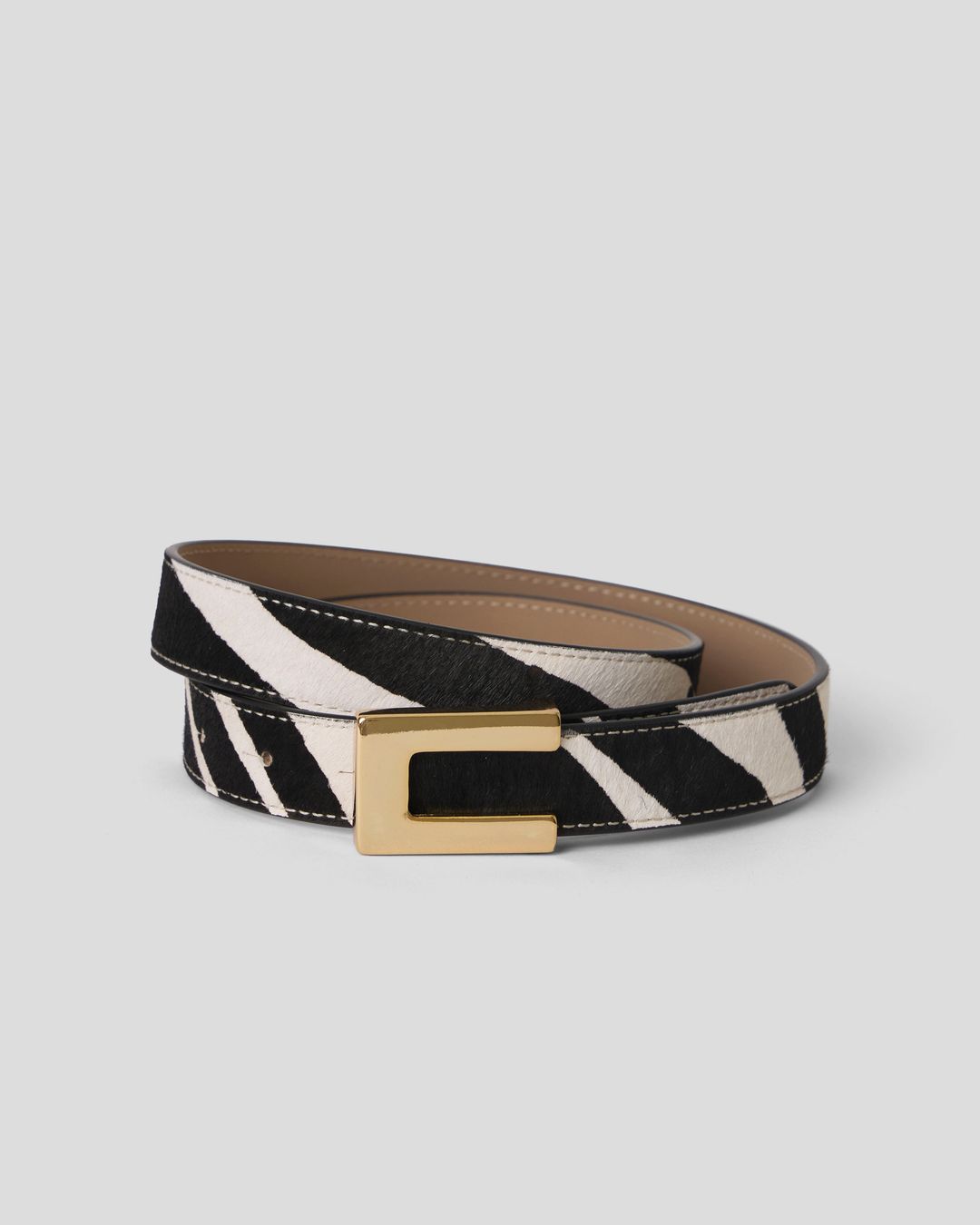 NATE CALF-HAIR LEATHER BELT #4