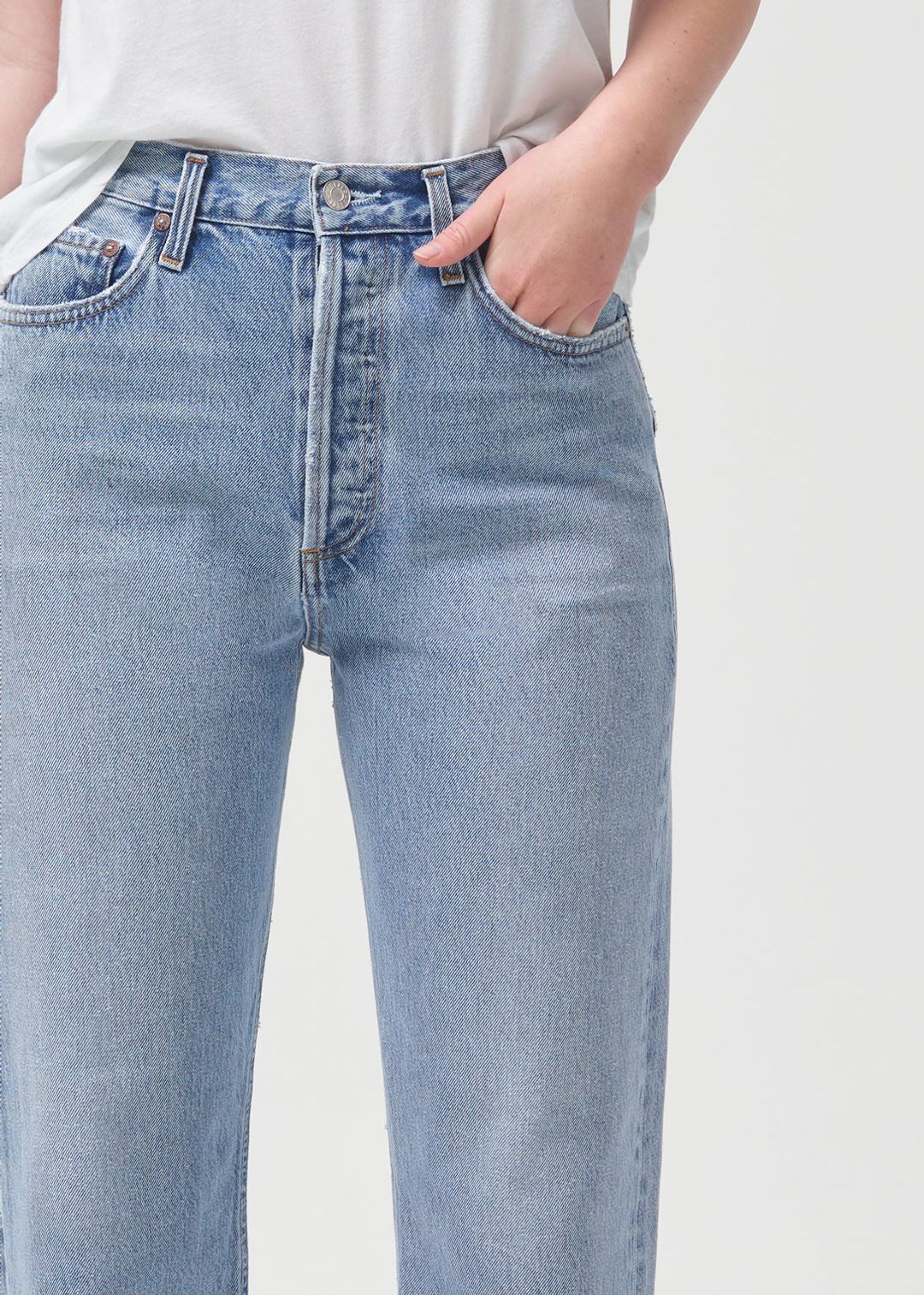 90's Pinch Waist High Rise Straight in Soundwave #5