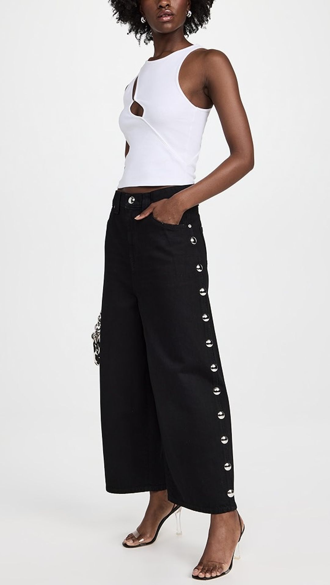 Khaite studded Rapton black denim