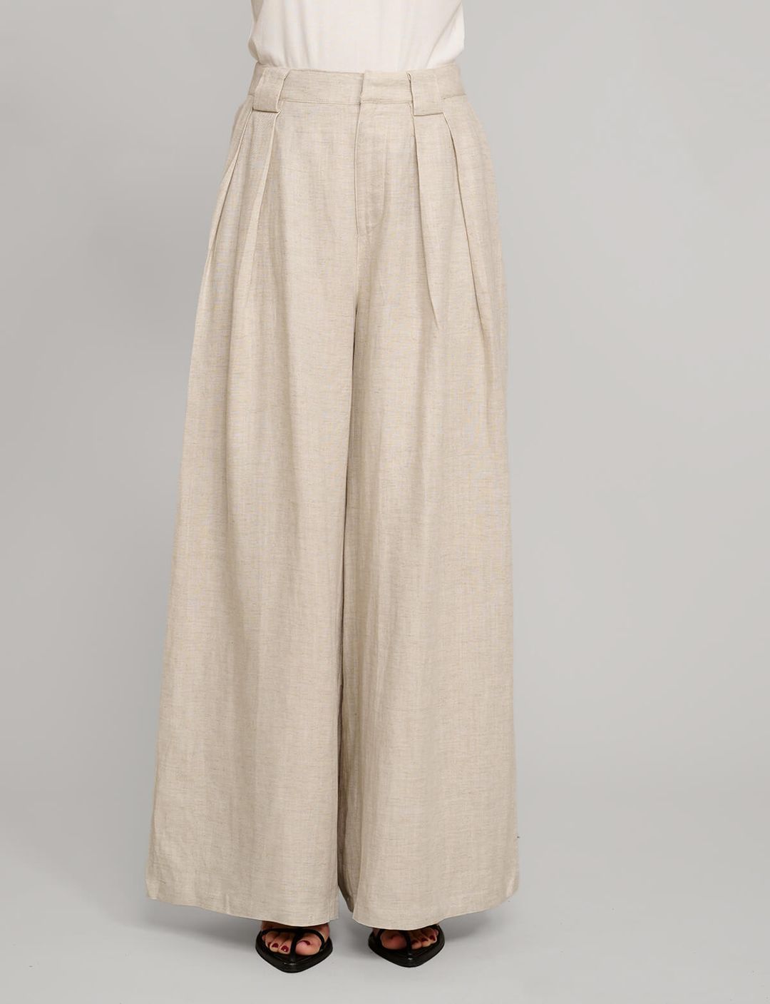 Oat Linen Wide Leg Pants #4