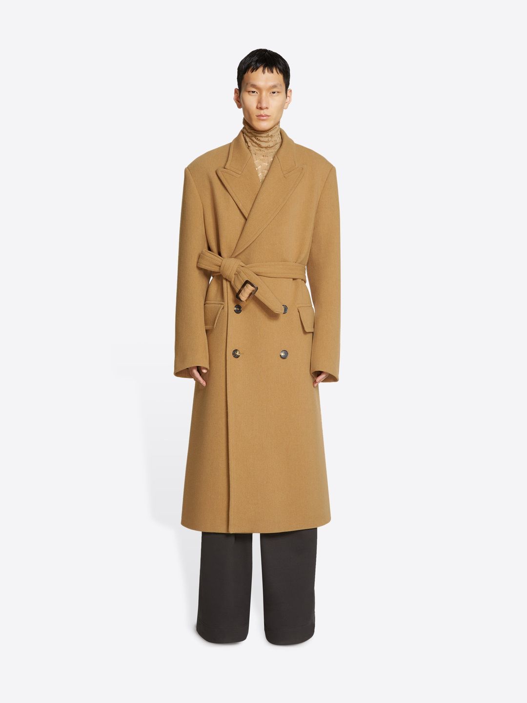 Wool belted coat