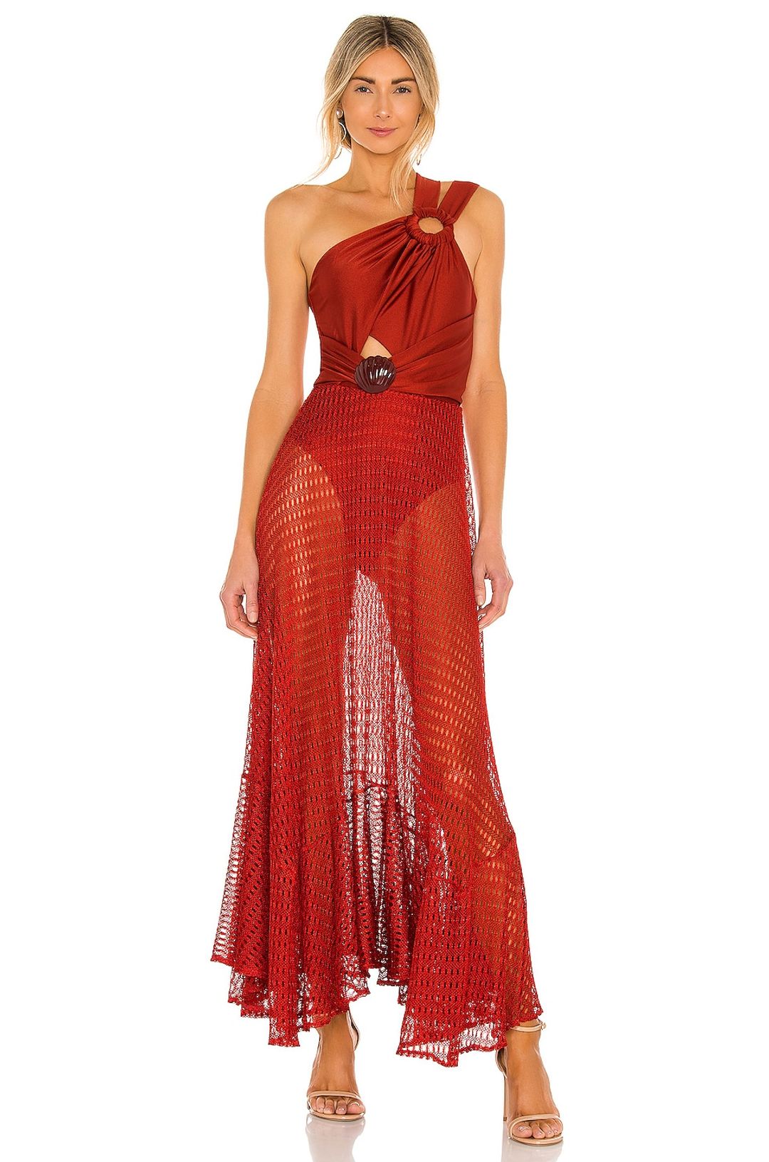 Asymmetrical Netted Beach Dress