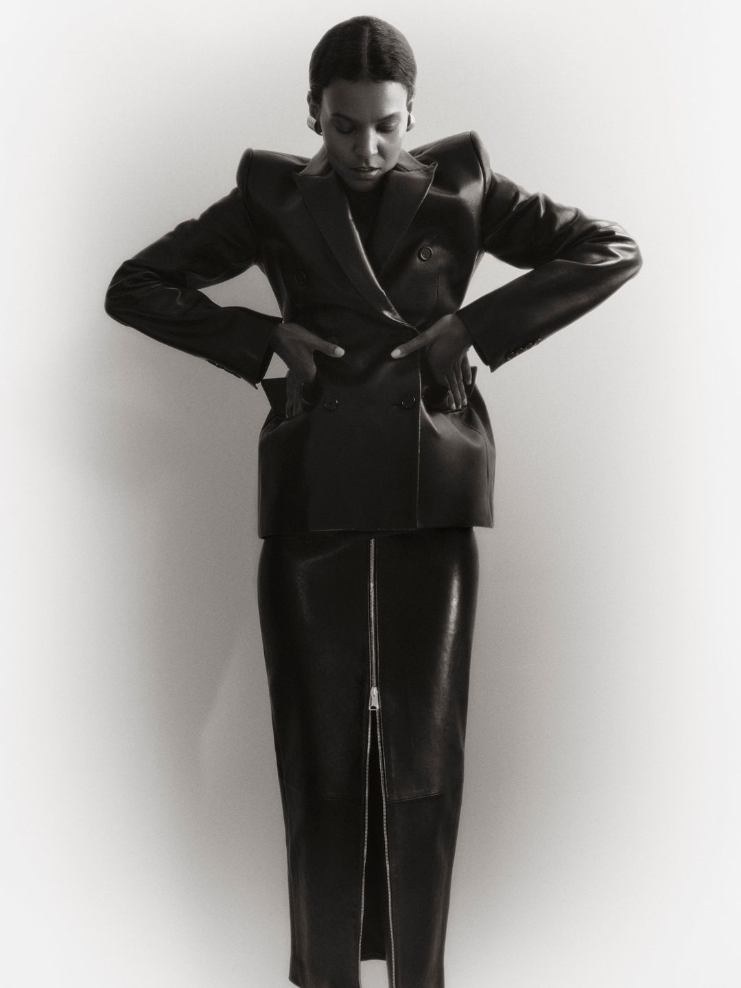 The Martu Blazer in Black Leather #6