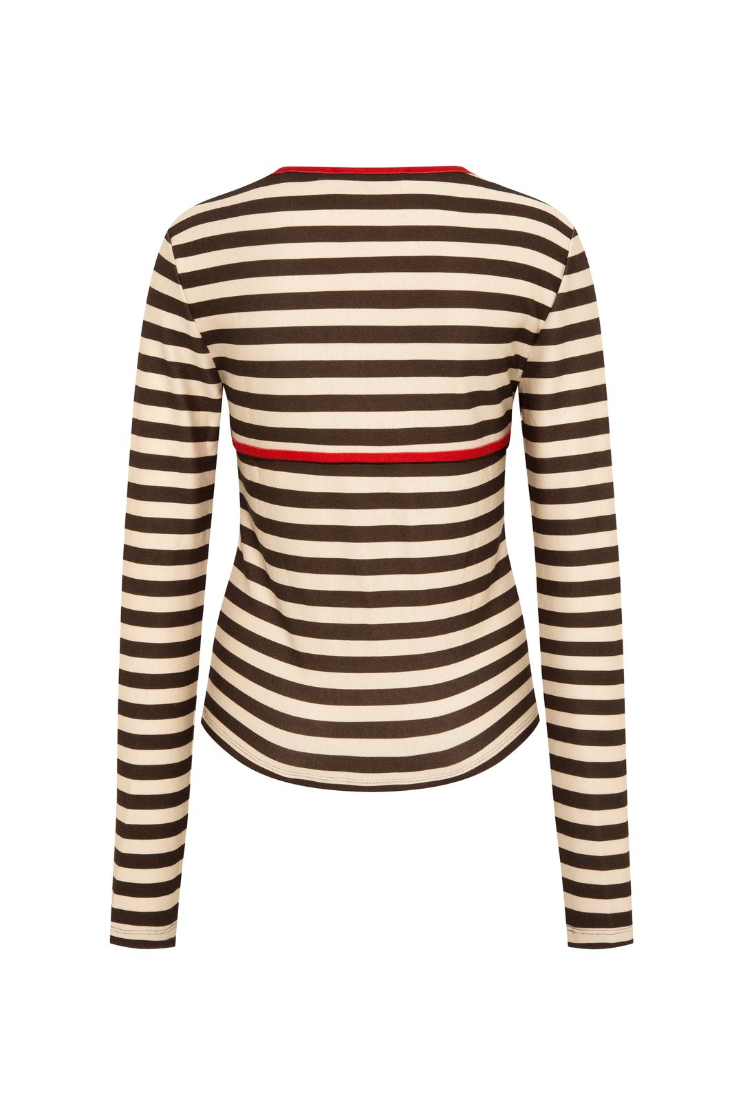 LININ - Striped long sleeve t-shirt with contrast piping #4