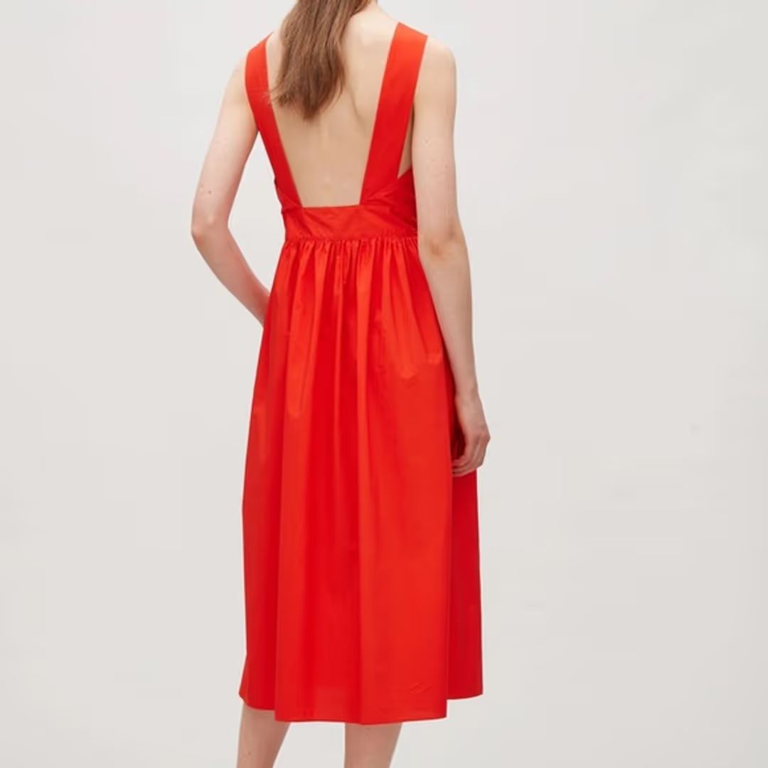 Women's Red Shoulder-strap Dress #2