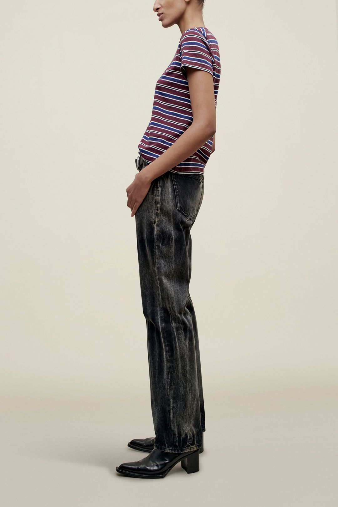 Kenzie T-Shirt in Bordeaux Multi Stripe #4