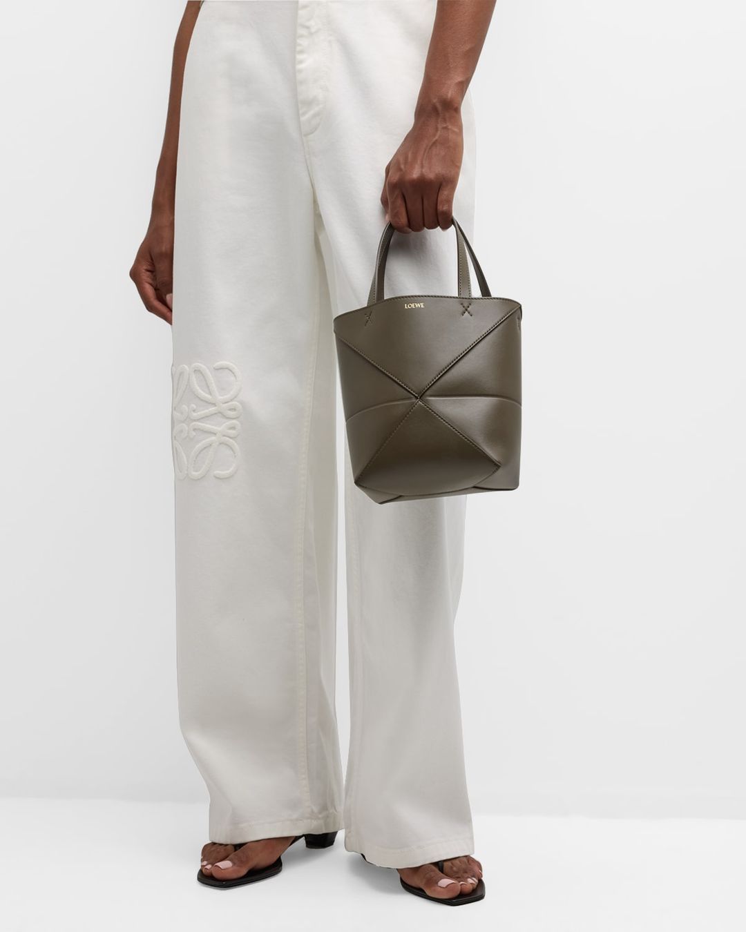 PUZZLE FOLD MINI TOTE IN SHINY LEATHER #5