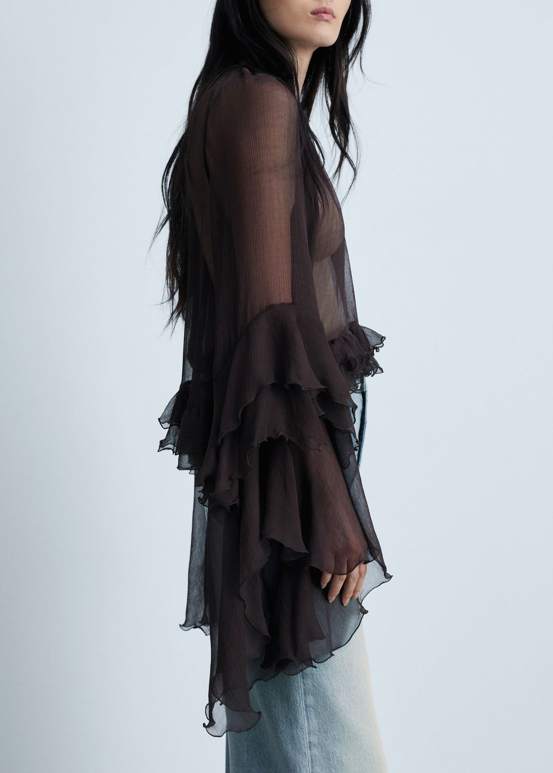 Chiffon crop blouse with ruffles #5