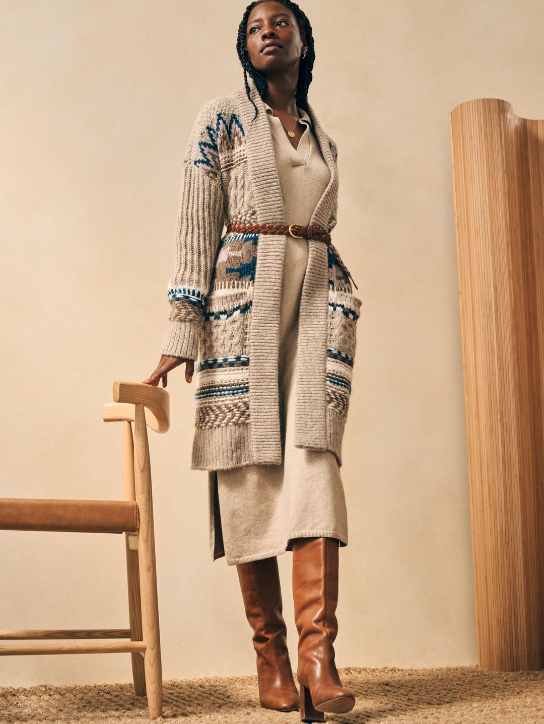 Jackson Sweater Dress - Oatmeal Heather #3