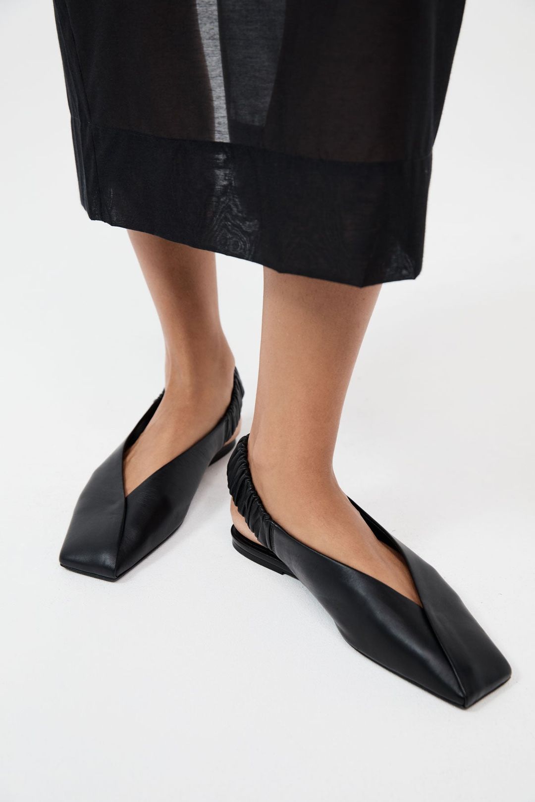 Envelope Sling Back Flat - Black