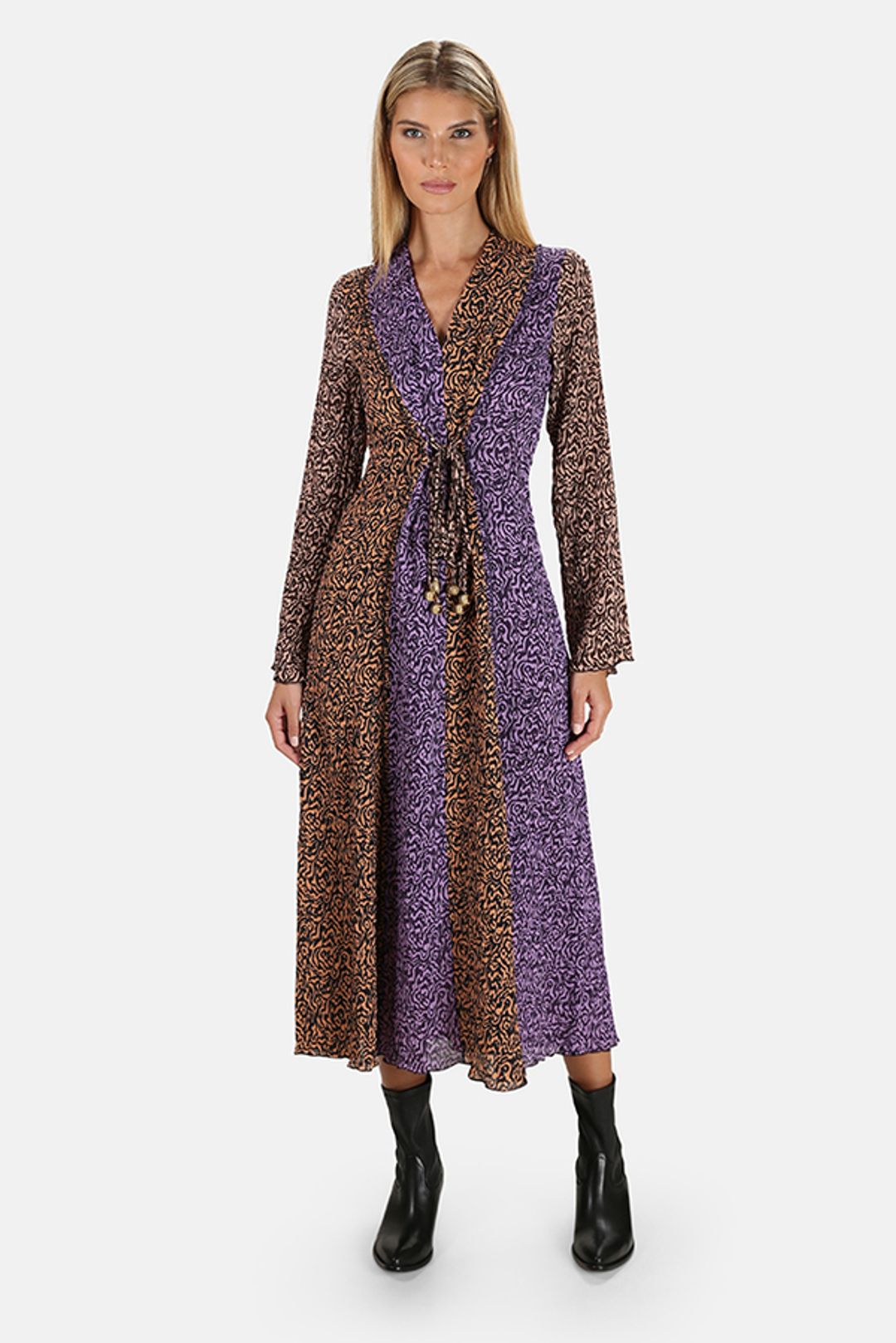 Kamil Dress - Graphic Animal Patchwork on Garmentory