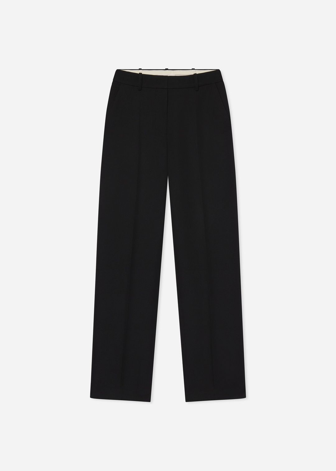Tailored Straight Pant in Virgin Wool - Black #5